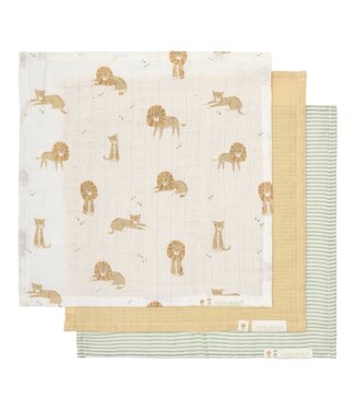 Little Dutch TE50726047 Monddoekjes set - Safari Leo - 3 stuks - 25x25cm