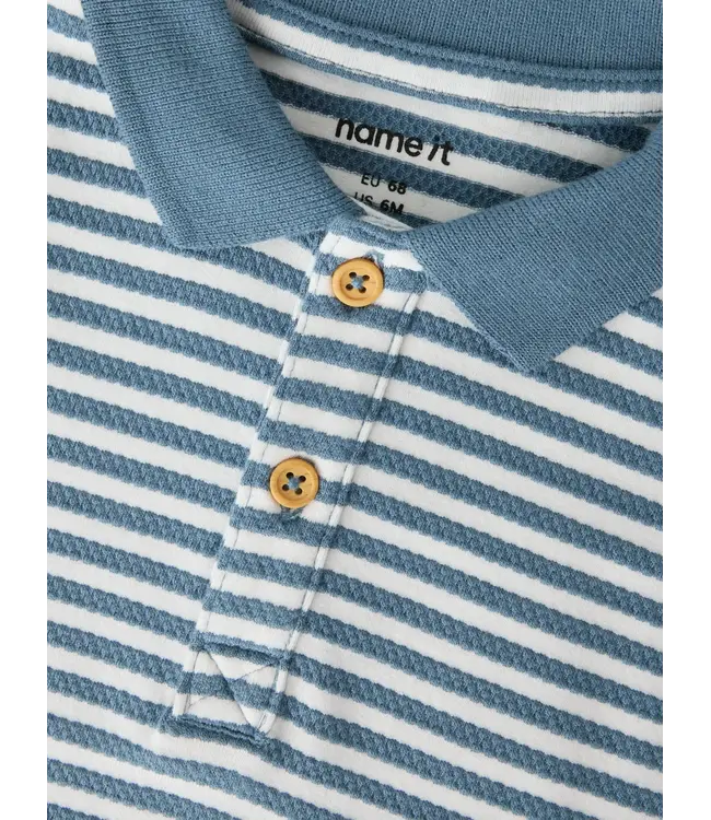 Name it baby NBMOLAI LS POLO TOP 13260247 Blue Mirage