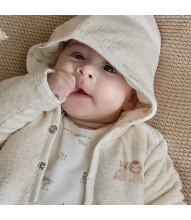 Little Dutch Safari Friends  Omkeerbaar Vest Beige met Capuchon
