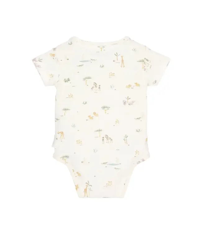 Little Dutch Romper korte mouw Creme Little Safari