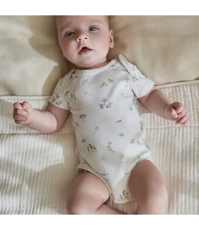 Little Dutch Romper korte mouw Creme Little Safari