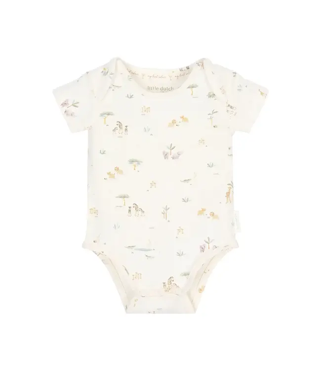 Little Dutch Romper korte mouw Creme Little Safari