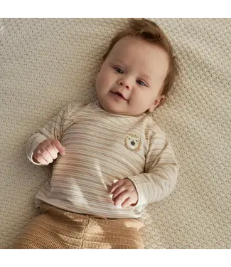 Little Dutch Safari Friends Shirt lange mouwen Streepjes Bruin