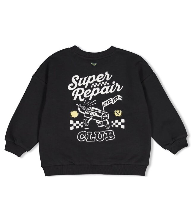 Sturdy 71600689 Sweater met backprint oversized - Fix It Antraciet