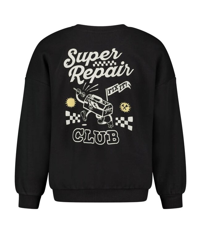 Sturdy 71600689 Sweater met backprint oversized - Fix It Antraciet