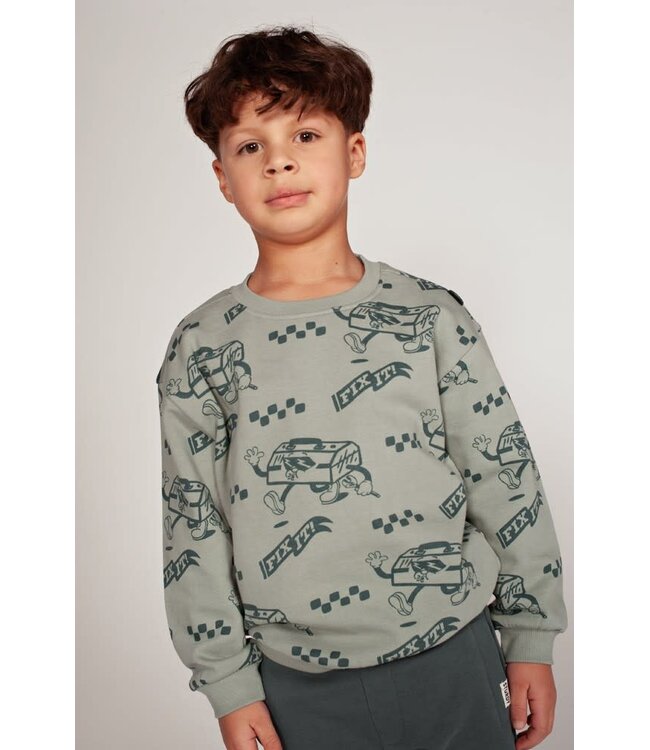 Sturdy 71600690 Sweater AOP relaxed fit - Fix It Jade Groen