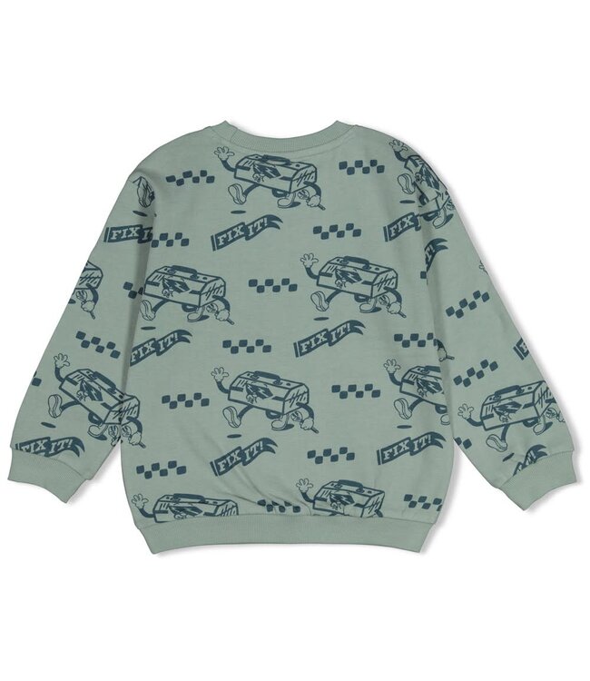 Sturdy 71600690 Sweater AOP relaxed fit - Fix It Jade Groen