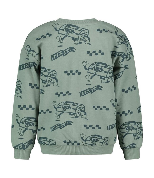 Sturdy 71600690 Sweater AOP relaxed fit - Fix It Jade Groen