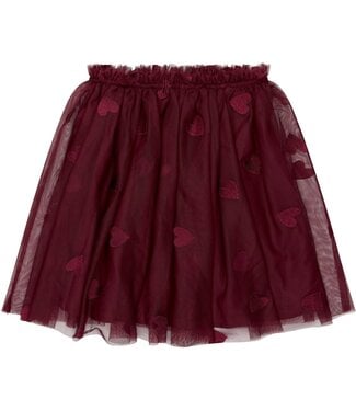 The New Meisjes Tule Burgundy rok hartjes