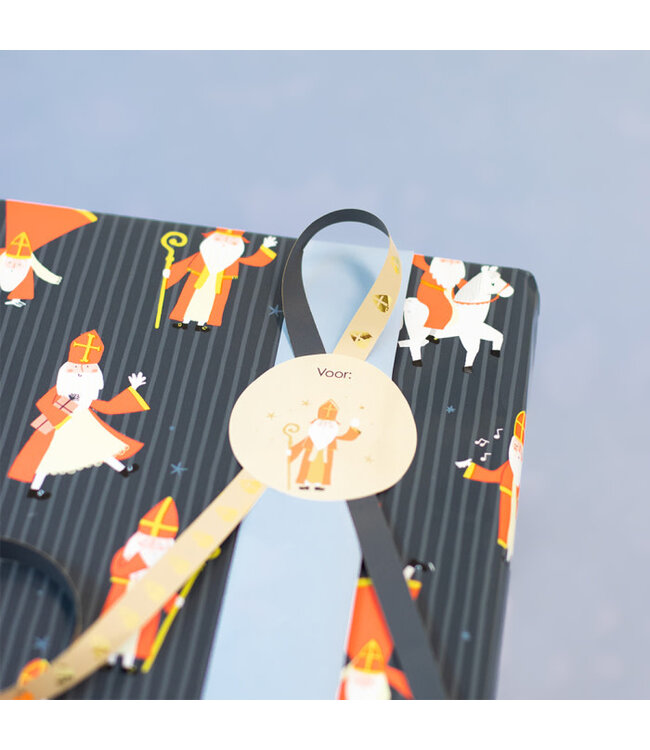 Piraten & Prinsessen Ingepakt in blauw sint acrobaat cadeaupapier