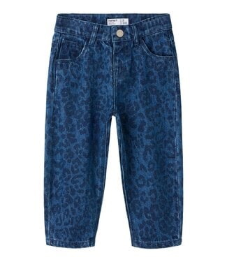 Name it mini Meisjes Denim Mom Fit Leopard Blue