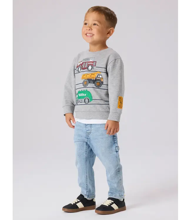 Name it mini 13258100 NMMJORGE TONKA NREG SWEAT UNB CPLG Grey Melange