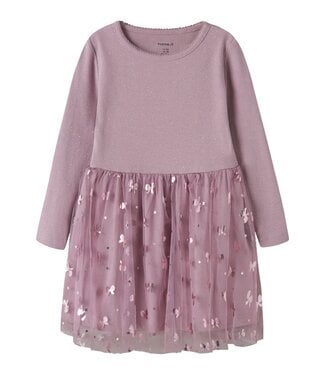 Name it mini 13252963 NMFROSALLY LS DRESS Mauve Shadows