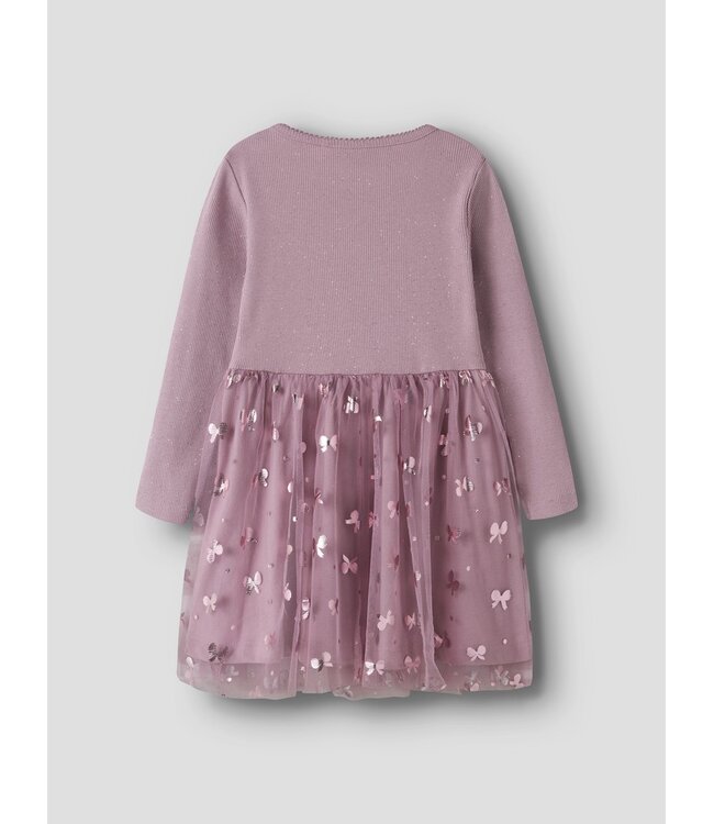 Name it mini 13252963 NMFROSALLY LS DRESS Mauve Shadows