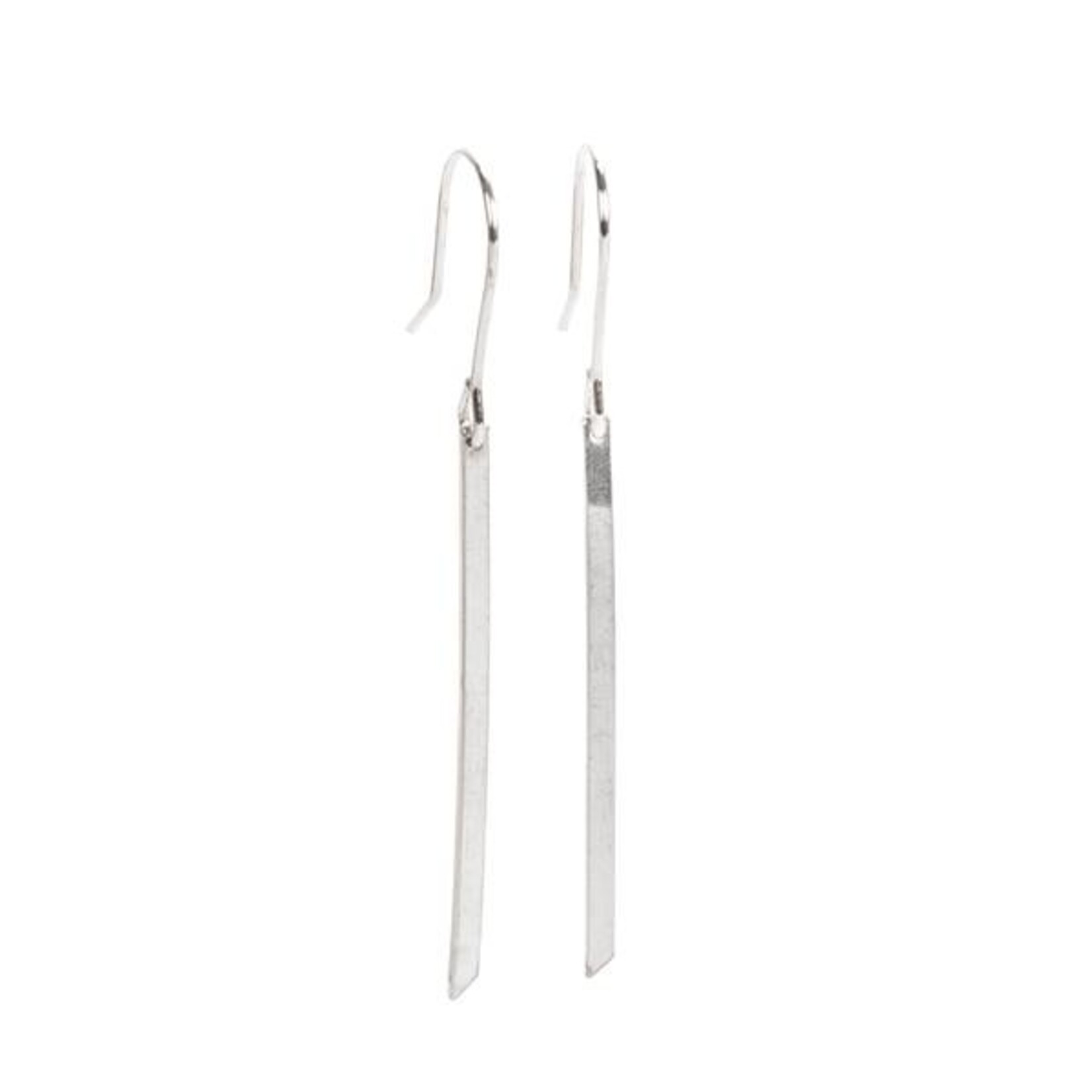 charlotte wooning earring stripe long - silver
