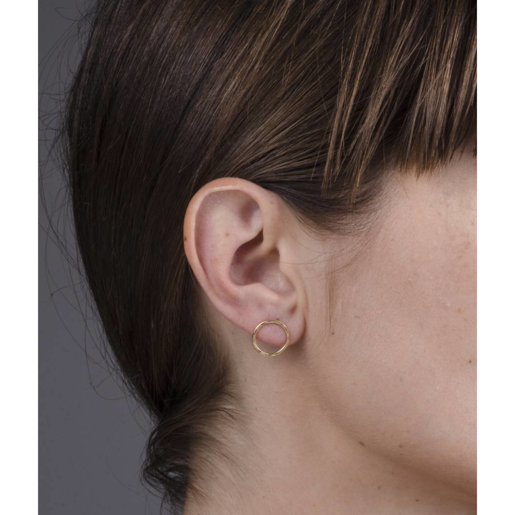 charlotte wooning earring circles hammered - silver