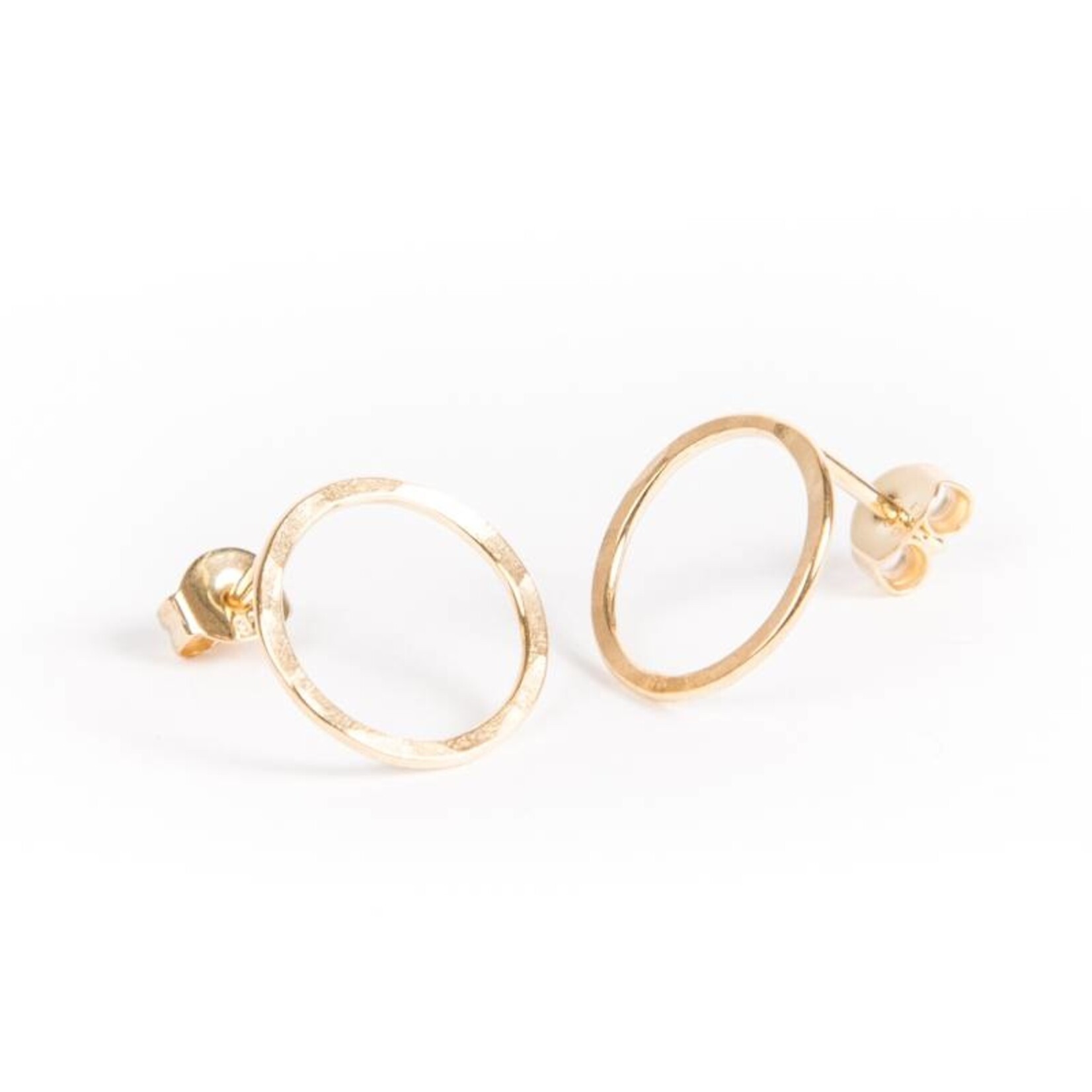 charlotte wooning earrings circle hammered freshyellow