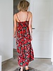 Red Flowers Maxi Dress