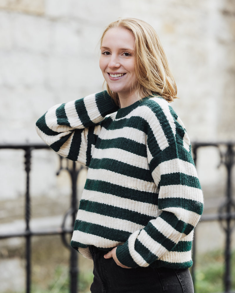 Striped Sweater Green and Beige