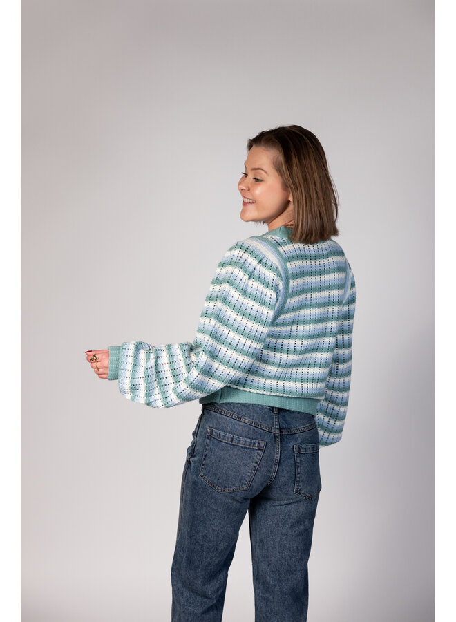 Izzy Acqua Stripe Knit