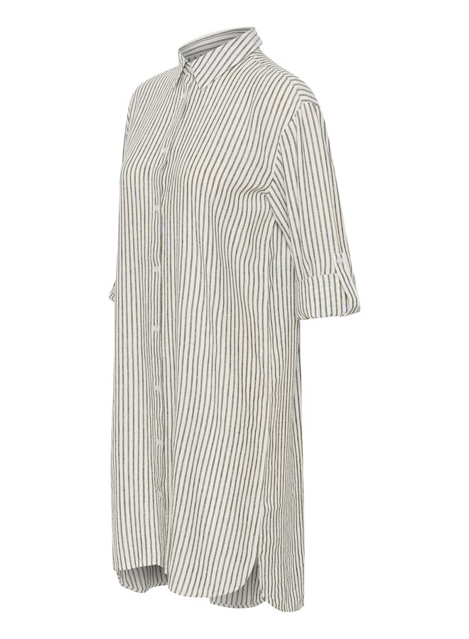 Milia Shirt Dress Black Stripe