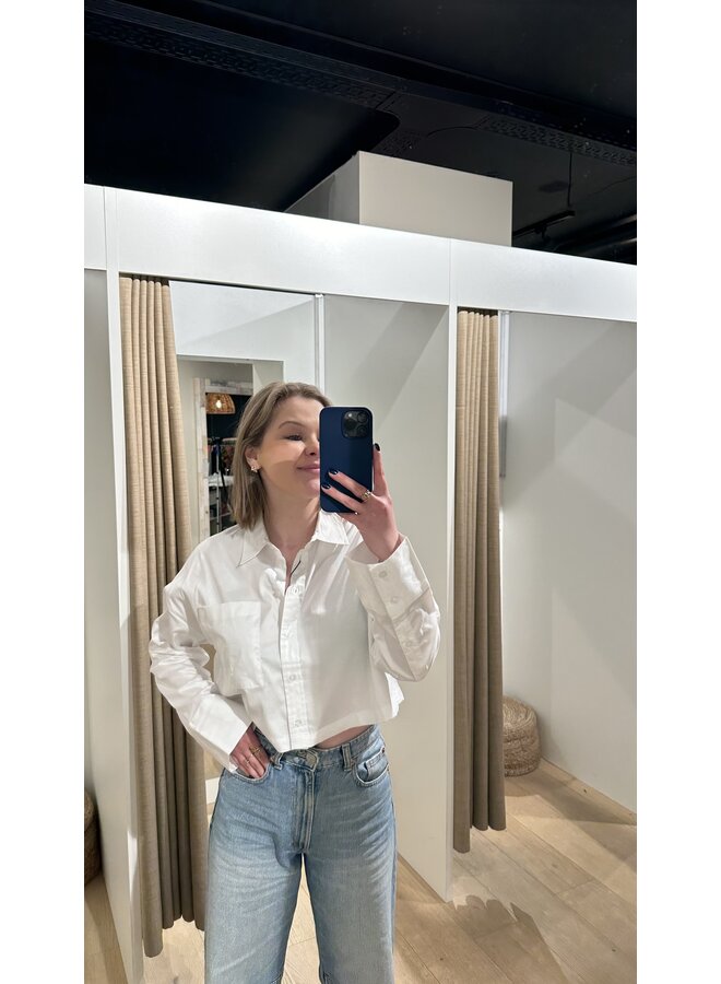 Willow Cropped Shirt White