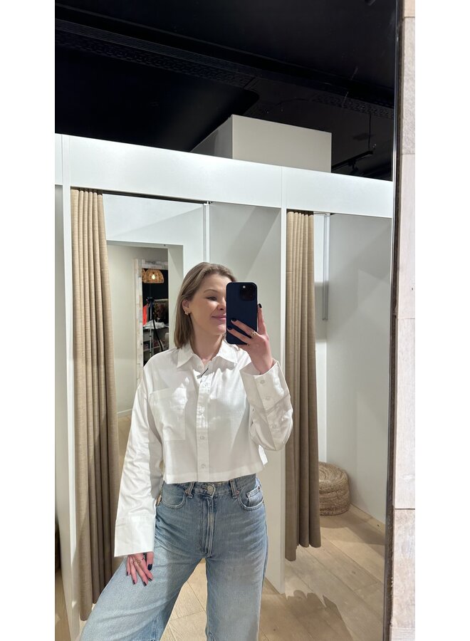 Willow Cropped Shirt White