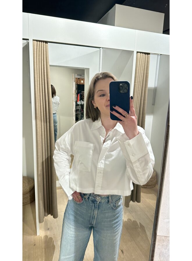 Willow Cropped Shirt White