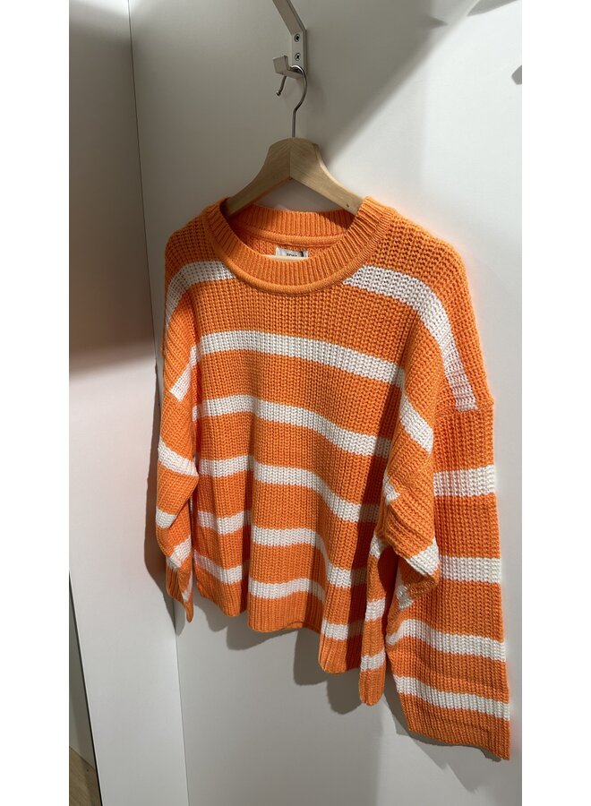 Justy Stripe Pullover Orange