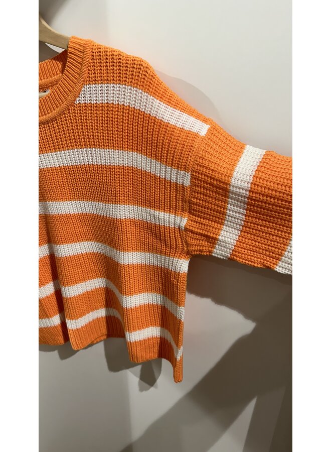 Justy Stripe Pullover Orange