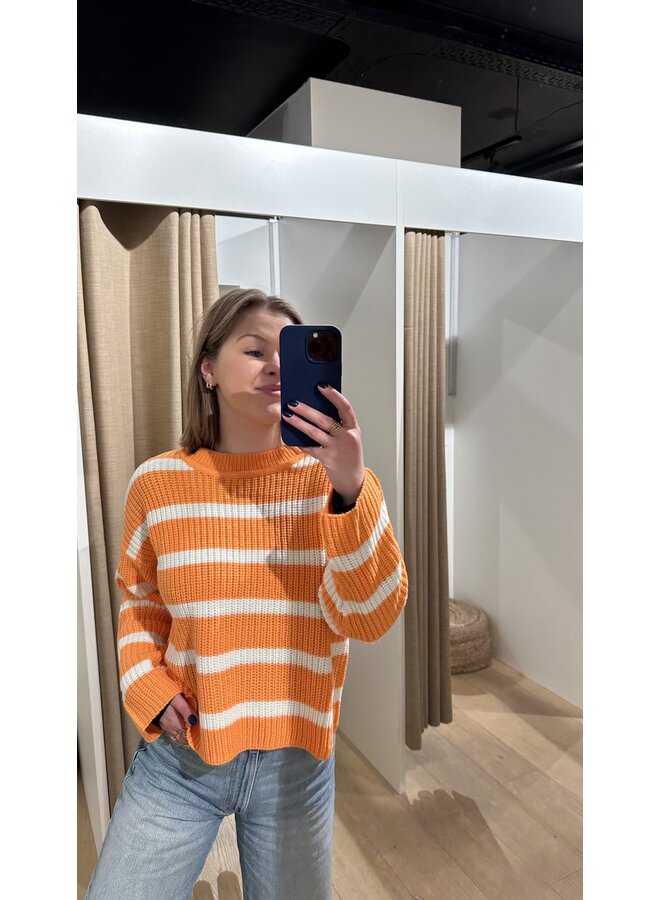 Justy Stripe Pullover Orange