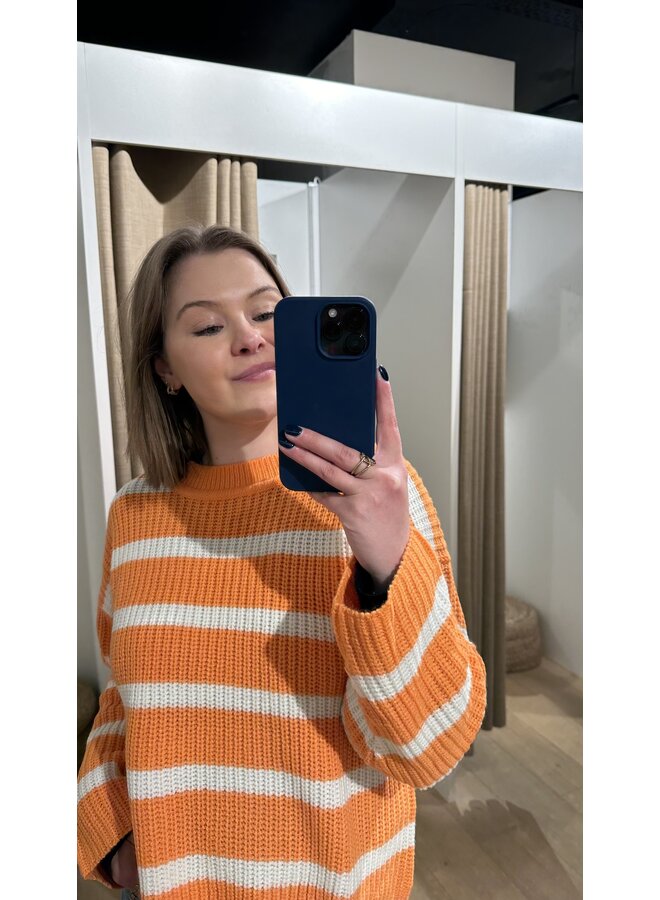 Justy Stripe Pullover Orange