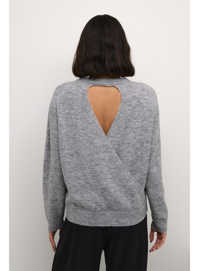 Malene Open Back Pullover Grey