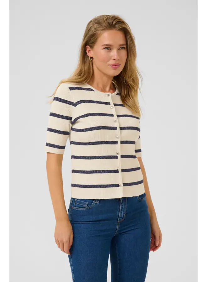 Morita Cardigan Silver White/Blue