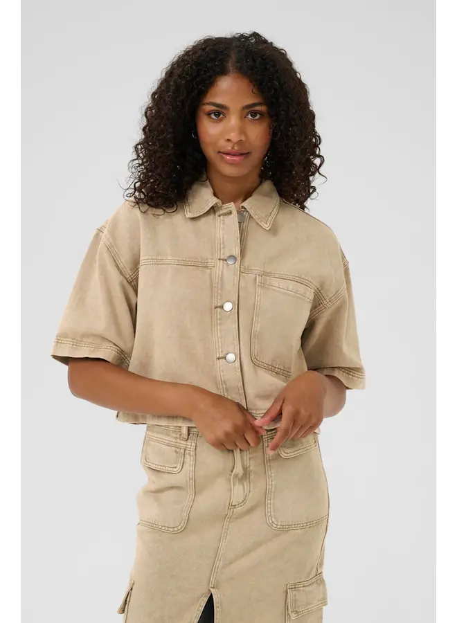 Rania Denim Shirt Washed Light Brown