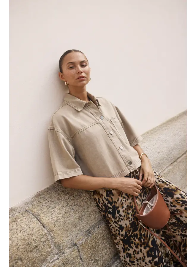 Rania Denim Shirt Washed Light Brown