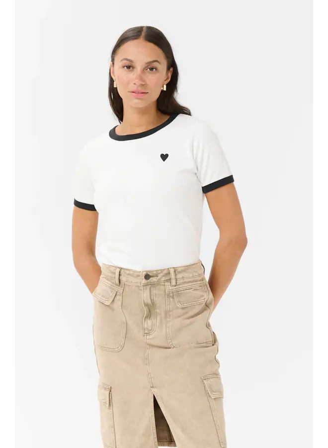 Lilian T-shirt Chalk/Black Heart