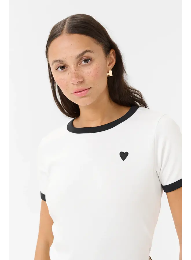 Lilian T-shirt Chalk/Black Heart