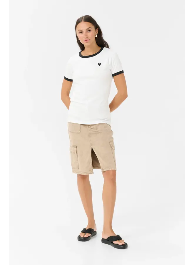 Lilian T-shirt Chalk/Black Heart