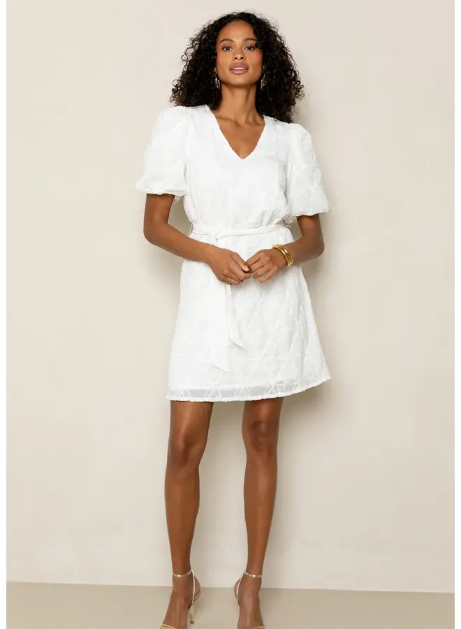 Dionne Dress  Off White Flower
