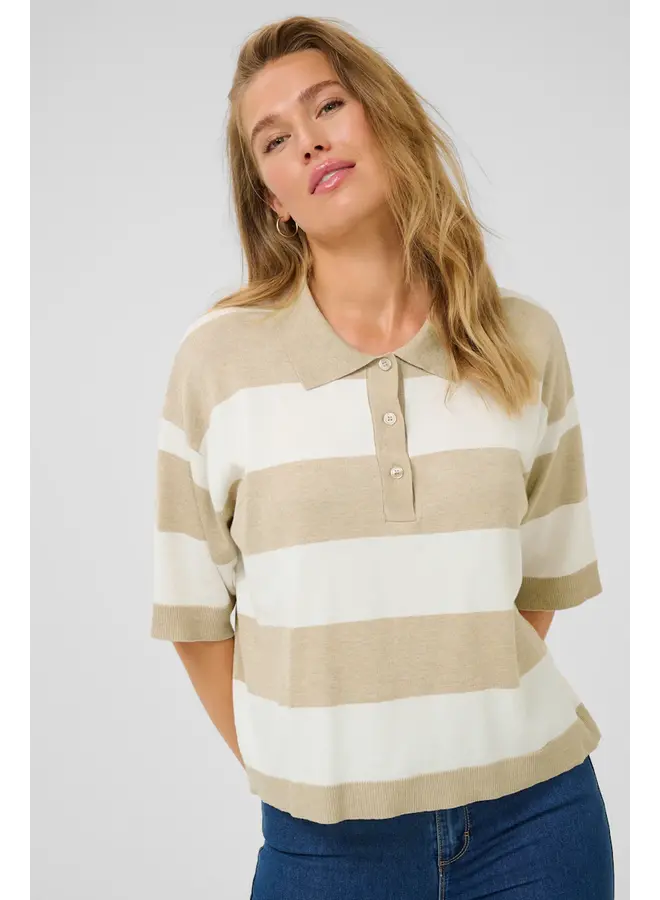 Lizza Polo Knit Feather Gray Melange