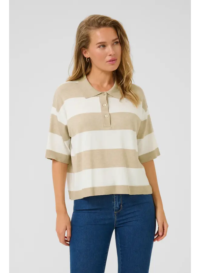 Lizza Polo Knit Feather Gray Melange