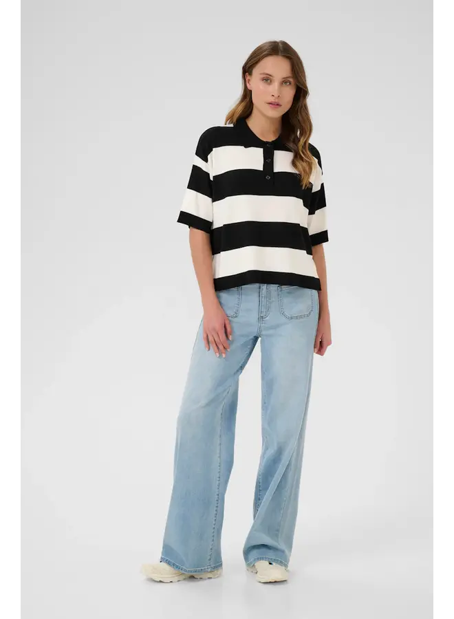 Lizza Polo Knit Black/Chalk
