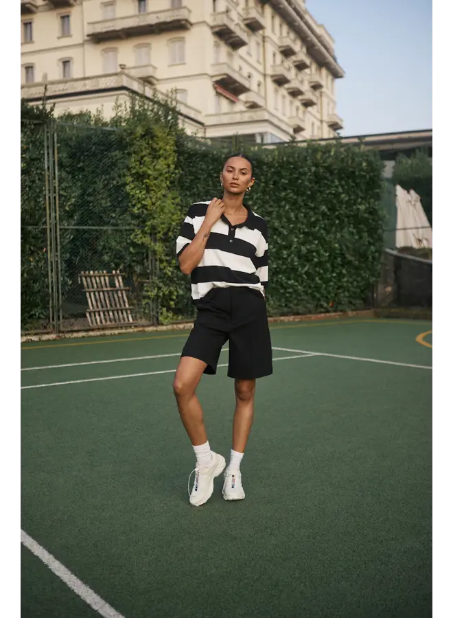 Lizza Polo Knit Black/Chalk