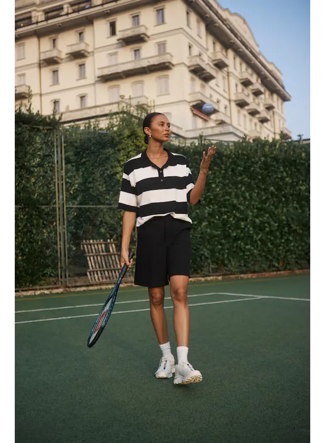 Lizza Polo Knit Black/Chalk