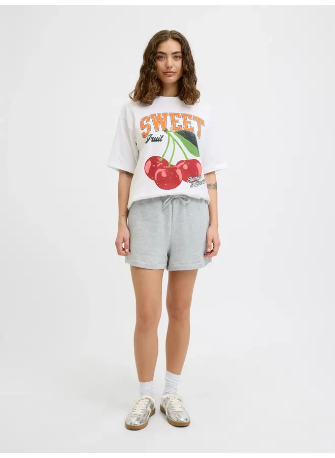 Millow Loose Tee Bright White Sweet Fruit