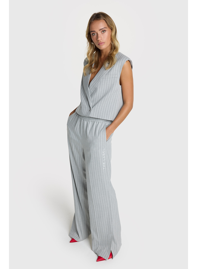 Pinstripe Pants Light Grey Melange