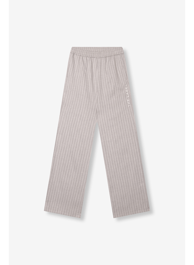 Pinstripe Pants Light Grey Melange