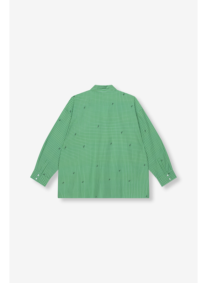 Checker Blouse Bright Green