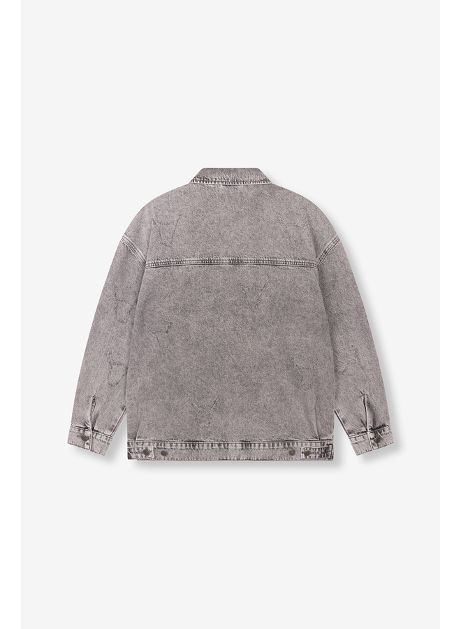 Damaged Bull Jacket Grey Washed Denim